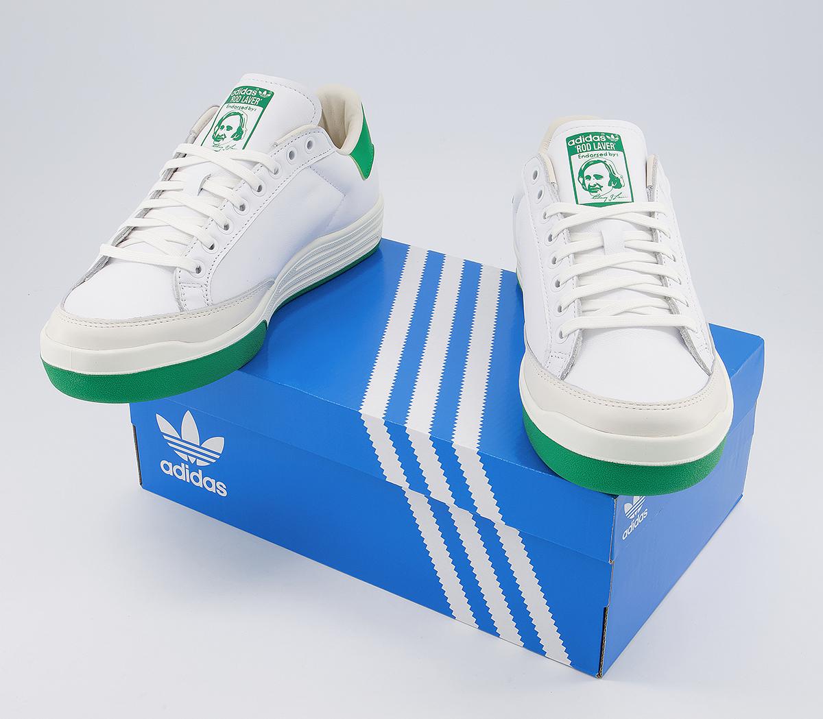 adidasRod Laver TrainersWhite Green White
