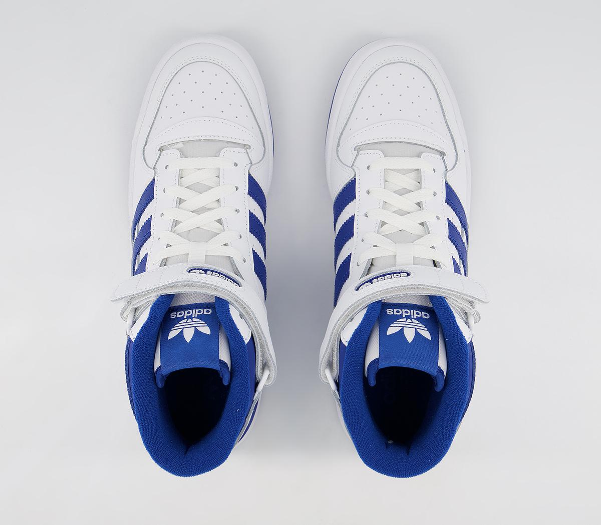 adidas Forum Mid Trainers White Blue - Women's Trainers