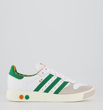 adidas black and green trainers