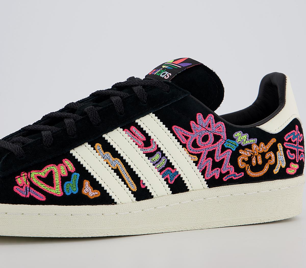 adidas Campus 80s Trainers adidas Campus 80s Trainers Love Unites Black Suede