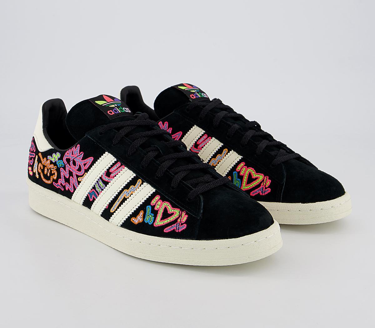 adidas Campus 80s Trainers adidas Campus 80s Trainers Love Unites Black Suede
