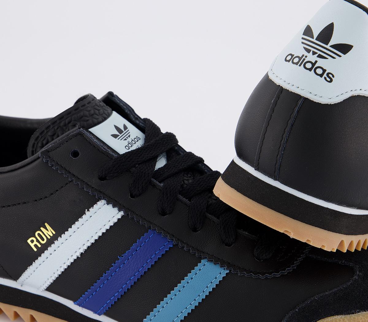 adidas Rom Trainers Core Black Sky Tint Team Royal - Men