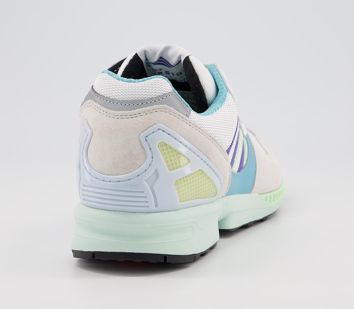 adidas Zx 8000 Trainers White Purple Light Aqua - adidas ZX