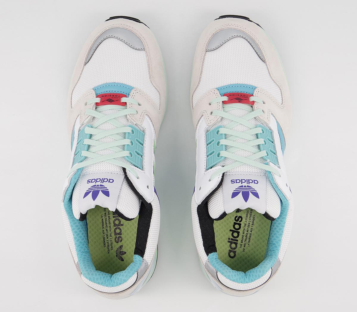 adidas Zx 8000 Trainers White Purple Light Aqua - adidas ZX