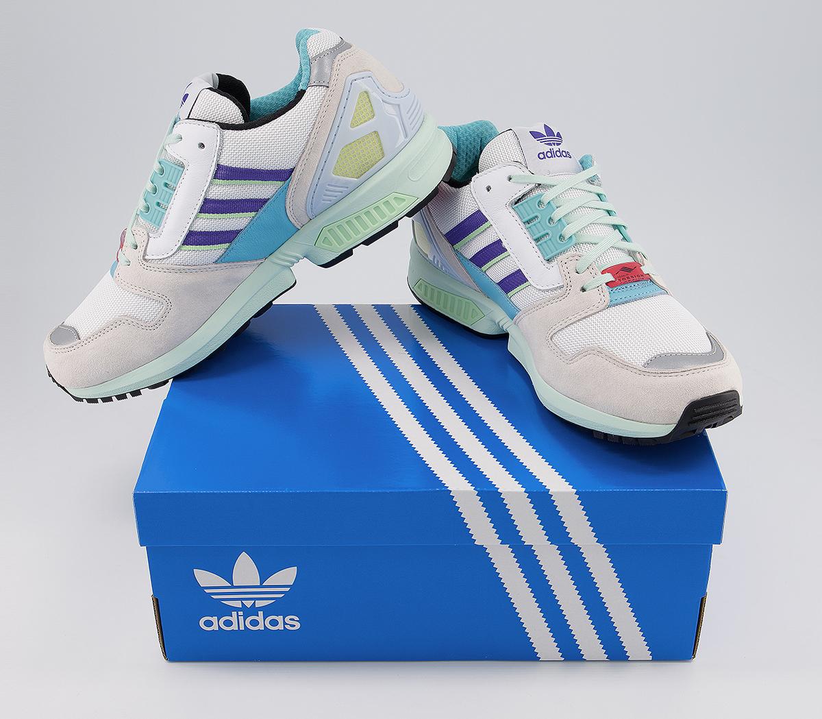 adidasZx 8000 TrainersWhite Purple Light Aqua