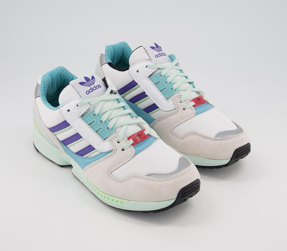 adidasZx 8000 TrainersWhite Purple Light Aqua