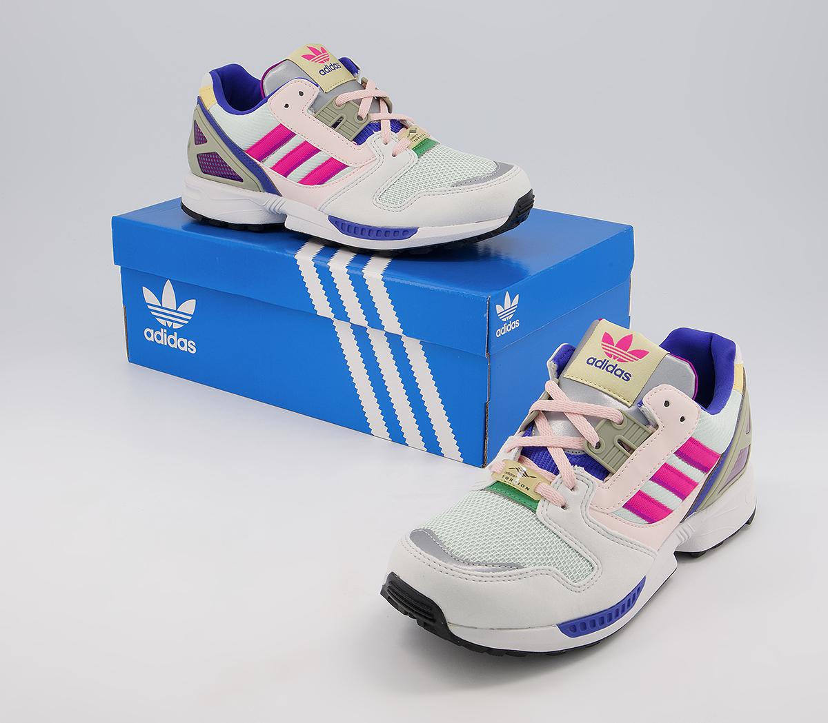 adidas Zx 8000 Trainers White Green Pink