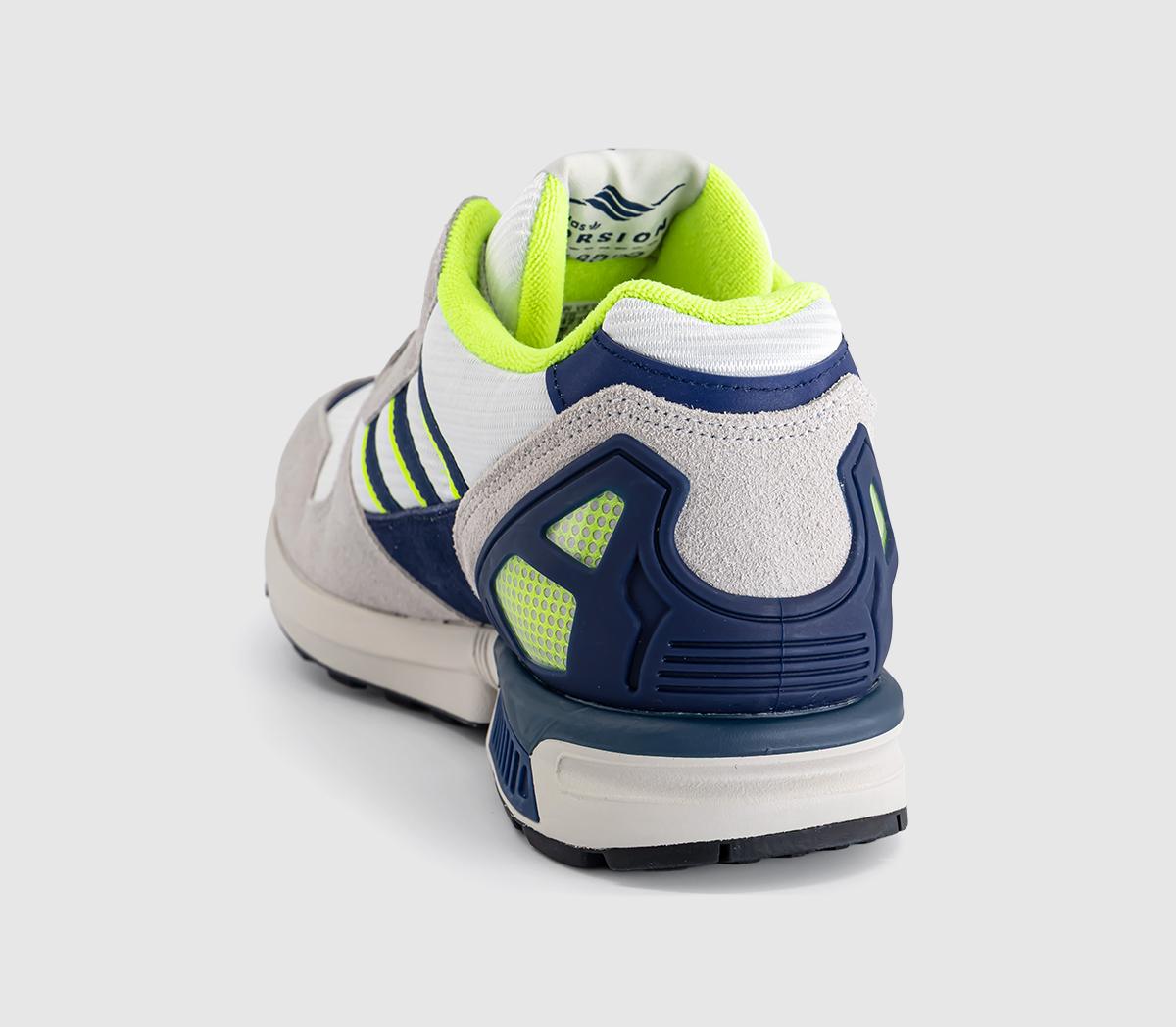 adidas ZX 8000 Trainers White Dark Blue Grey One - Men's Trainers