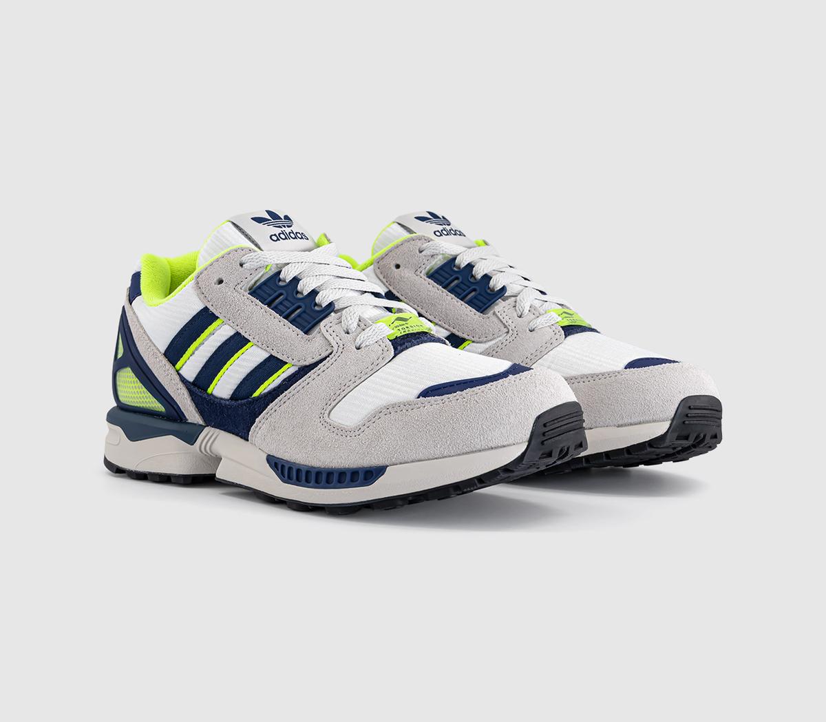 ★ adidas ZX 8000 Trainers White Dark Blue Grey One - Men's Trainers