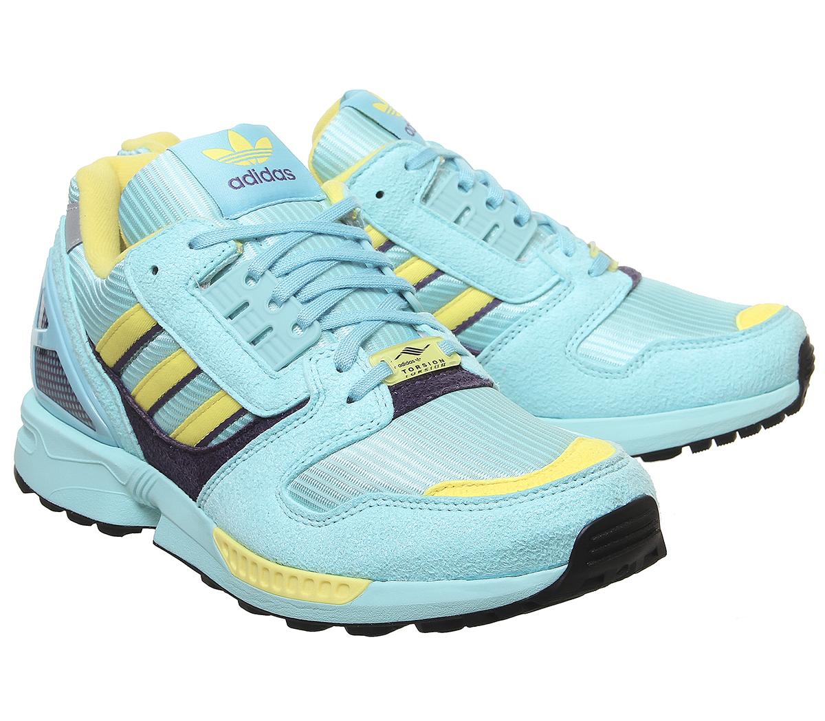 adidas Zx 8000 Trainers Clear Aqua Light Aqua Shock Yellow