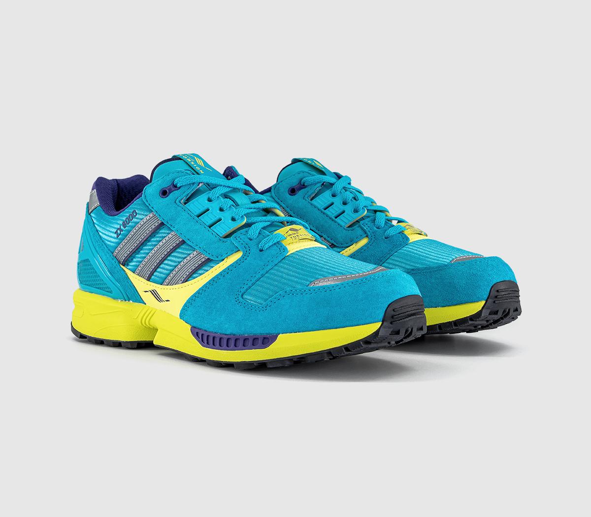 adidas ZX 8000 Blue Yellow profile view
