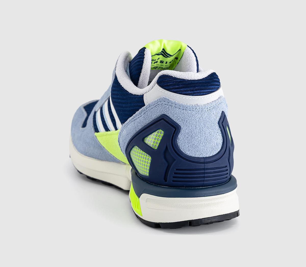 adidas ZX 8000 Trainers Dark Blue White Solar Yellow - Men's Trainers