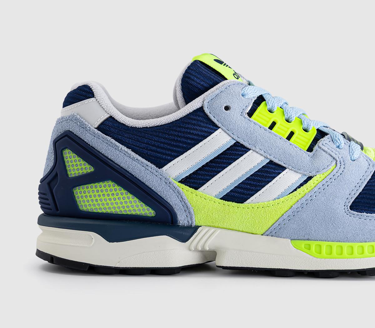 adidas ZX 8000 Trainers Dark Blue White Solar Yellow - Men's Trainers
