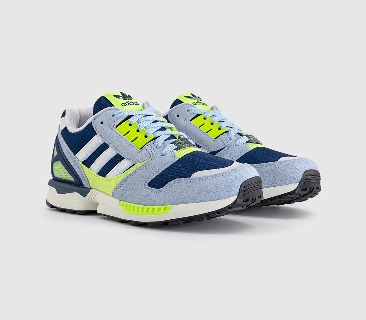adidas ZX 8000 Trainers Dark Blue White Solar Yellow - Men's Trainers