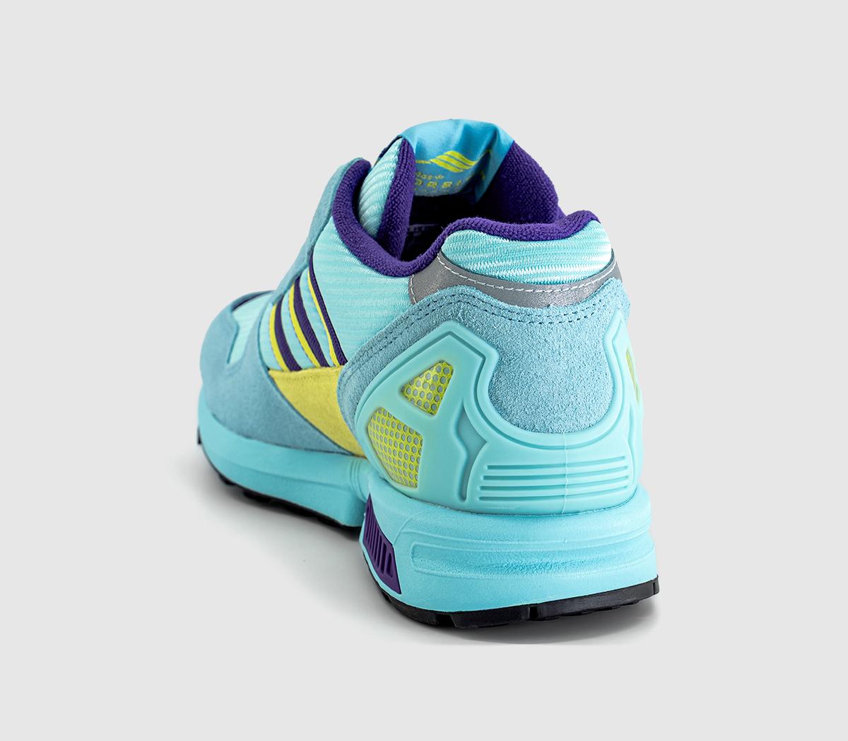 adidasZX 8000 TrainersClear Aqua Unity Purple Shock Yellow