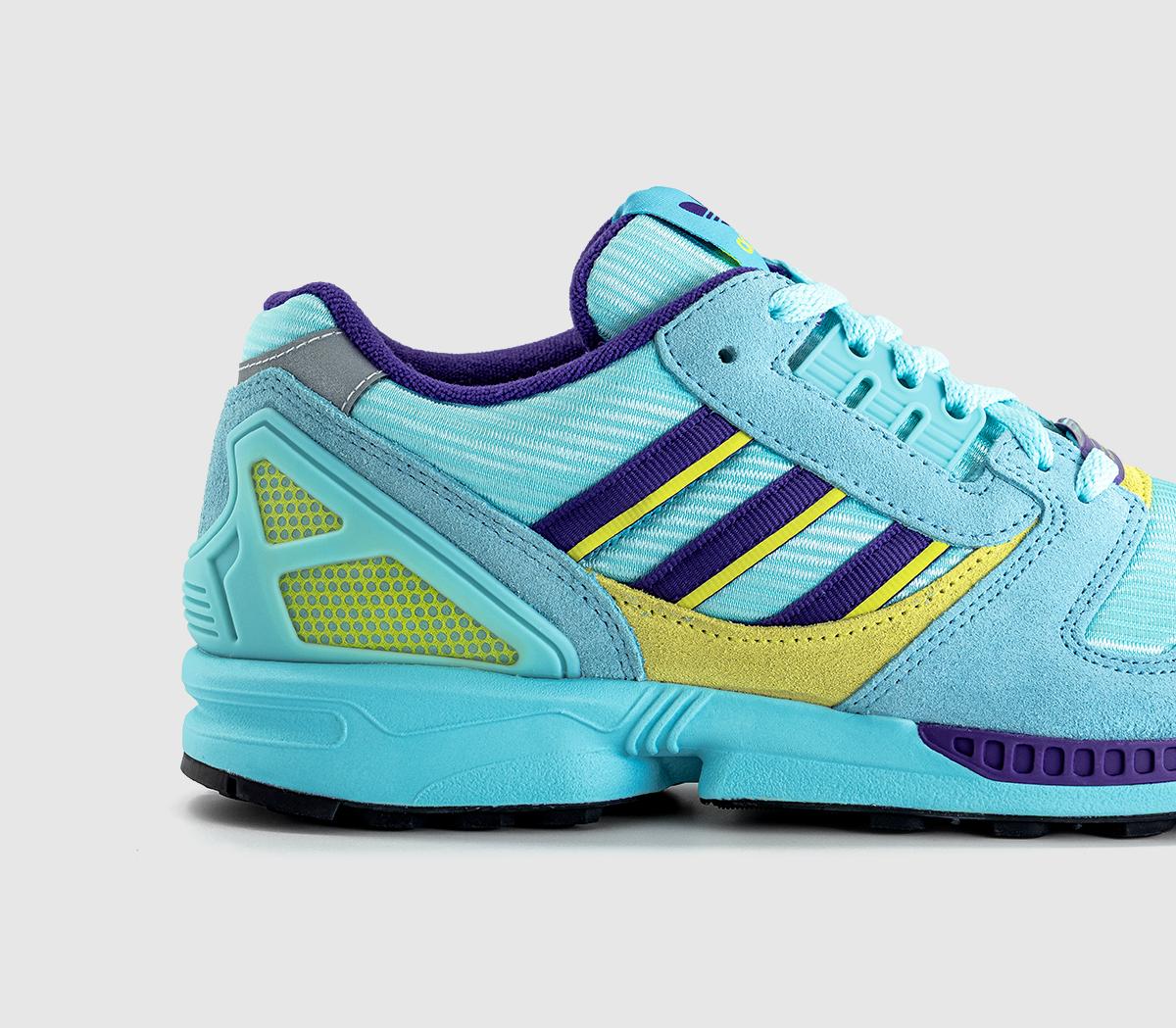 adidasZX 8000 TrainersClear Aqua Unity Purple Shock Yellow