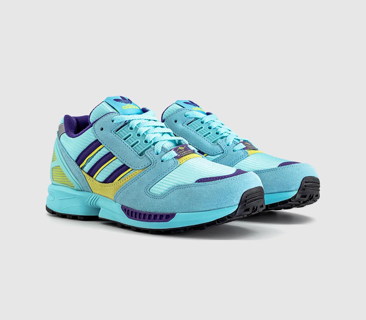 adidasZX 8000 TrainersClear Aqua Unity Purple Shock Yellow