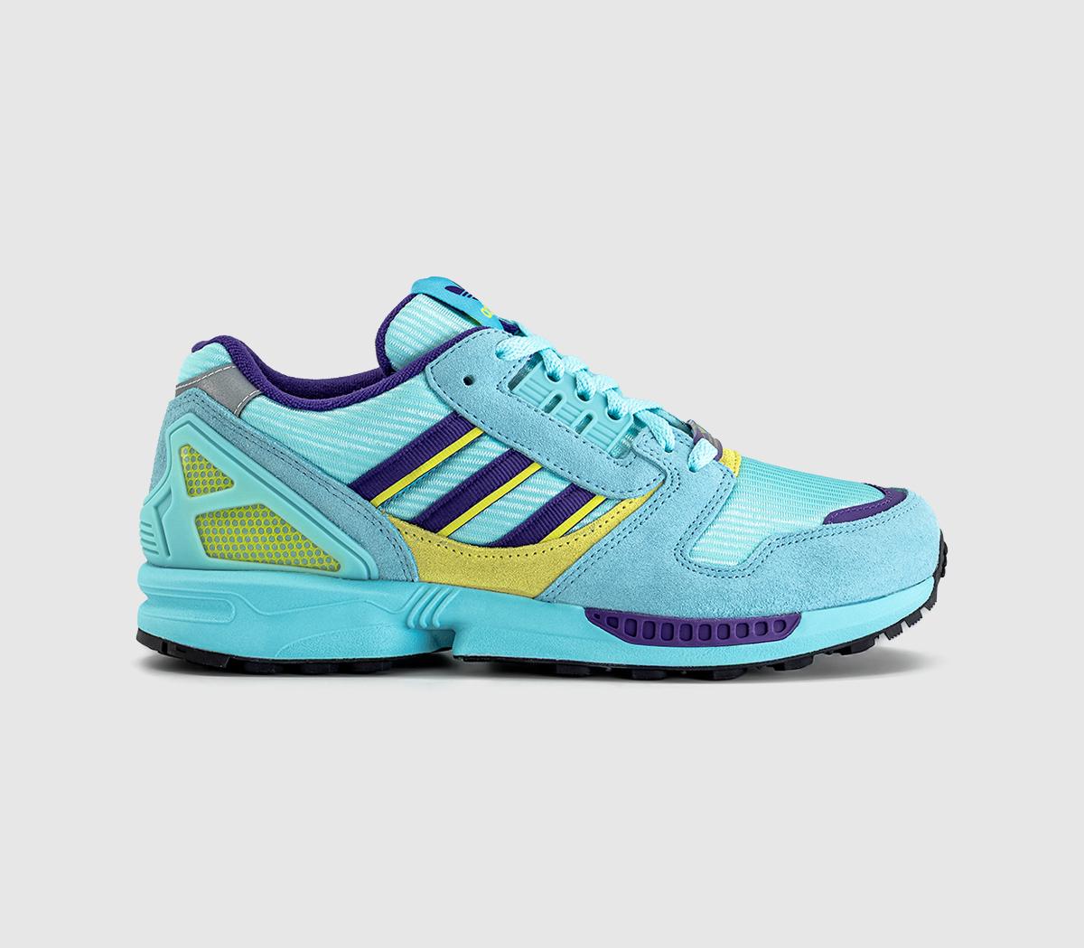 adidasZX 8000 TrainersClear Aqua Unity Purple Shock Yellow