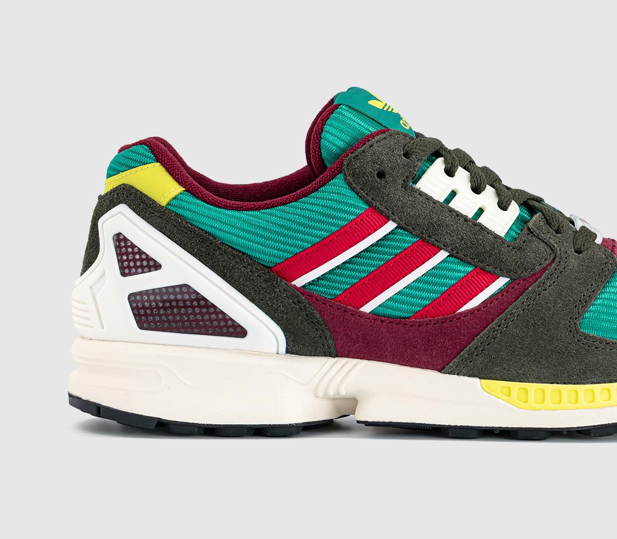user_c9c86e72 adidas ZX 8000 x OFFSPRING Equipment Green Better Scarlet Cream