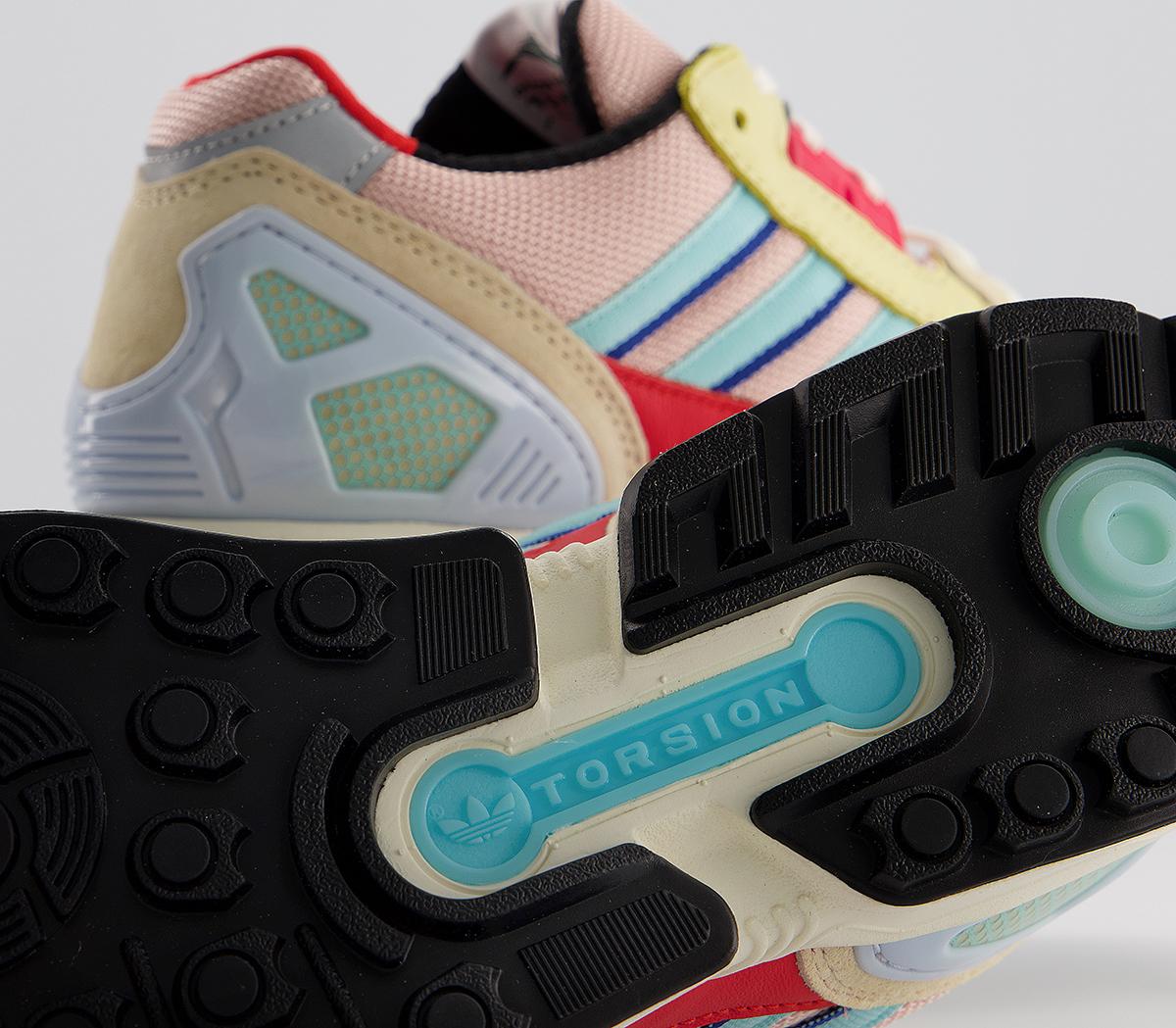 す adidas Zx 8000 Trainers Vapour Pink Clear Aqua Easy Yellow