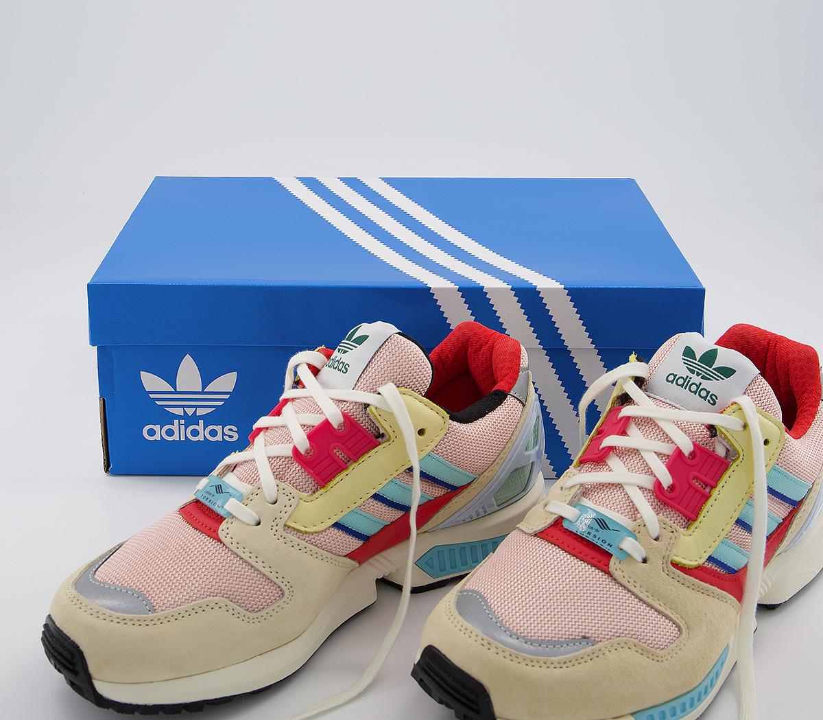 adidas Zx 8000 Trainers Vapour Pink Clear Aqua Easy Yellow