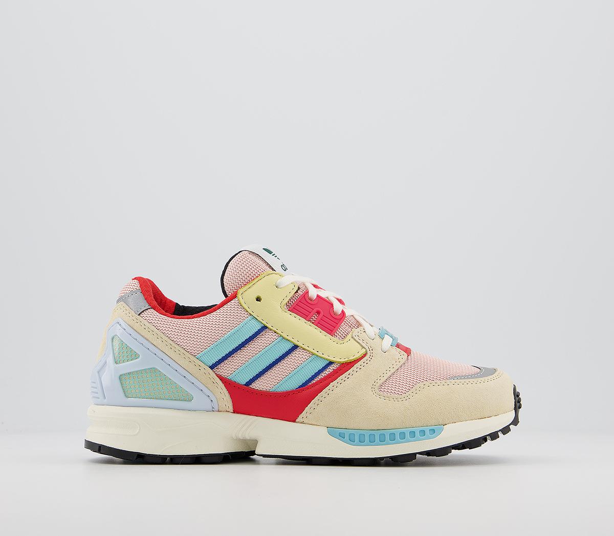 adidasZx 8000 TrainersVapour Pink Clear Aqua Easy Yellow
