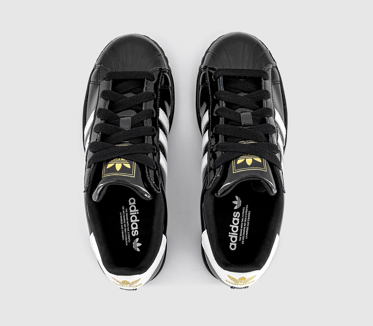 adidas Superstar II Trainers Black White Patent - Unisex Sports