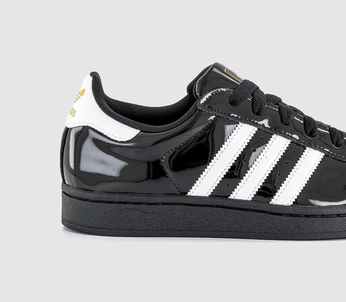 Adidas Superstar II Trainers Black White Patent - Unisex Sports