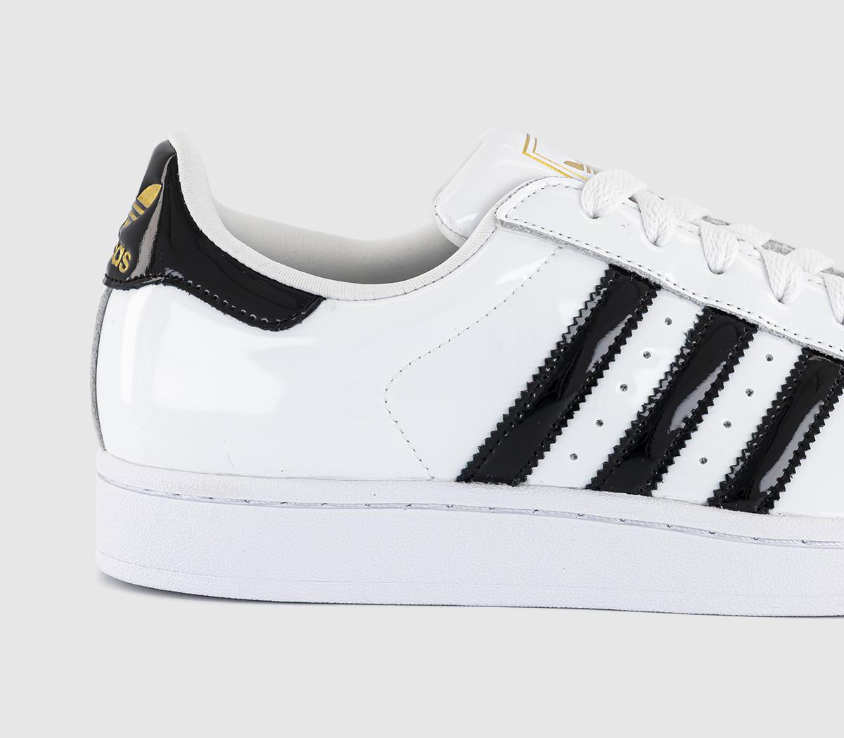 adidas Superstar II Trainers White Black Patent - Men's Trainers