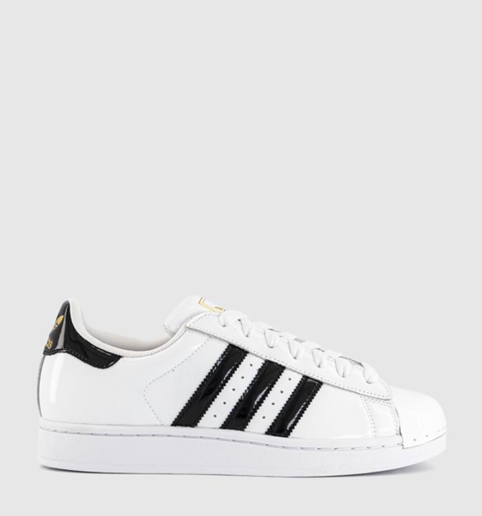 adidas Superstar II Trainers White Black Patent