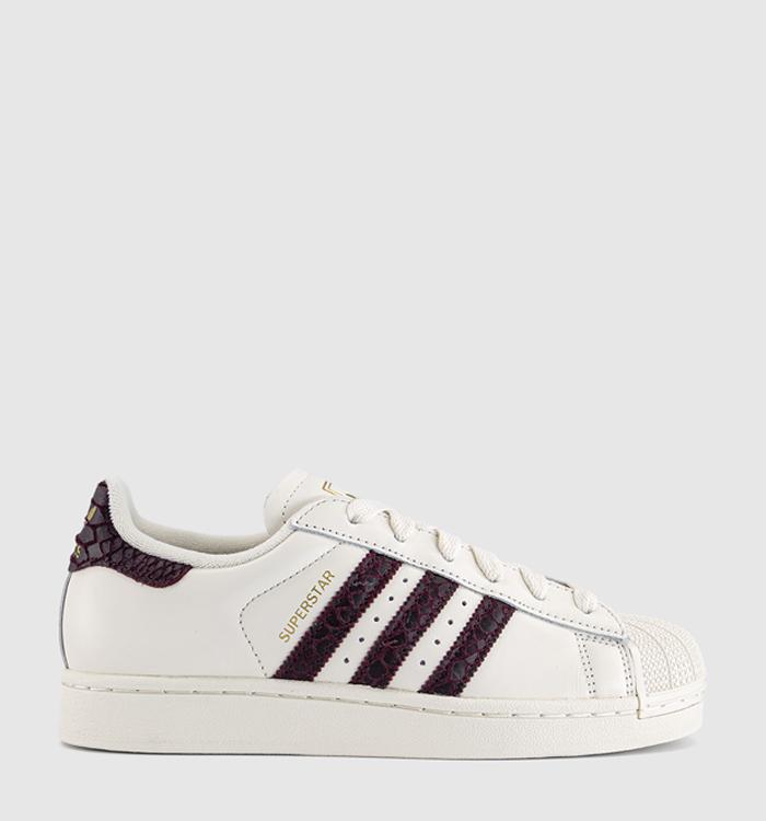 adidas Superstar II Trainers Offwhite Maroon Gold Metallic