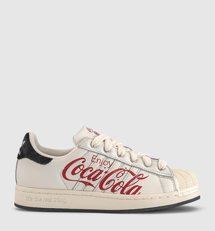 adidas Superstar II Trainers Coca Cola White Black Cream White