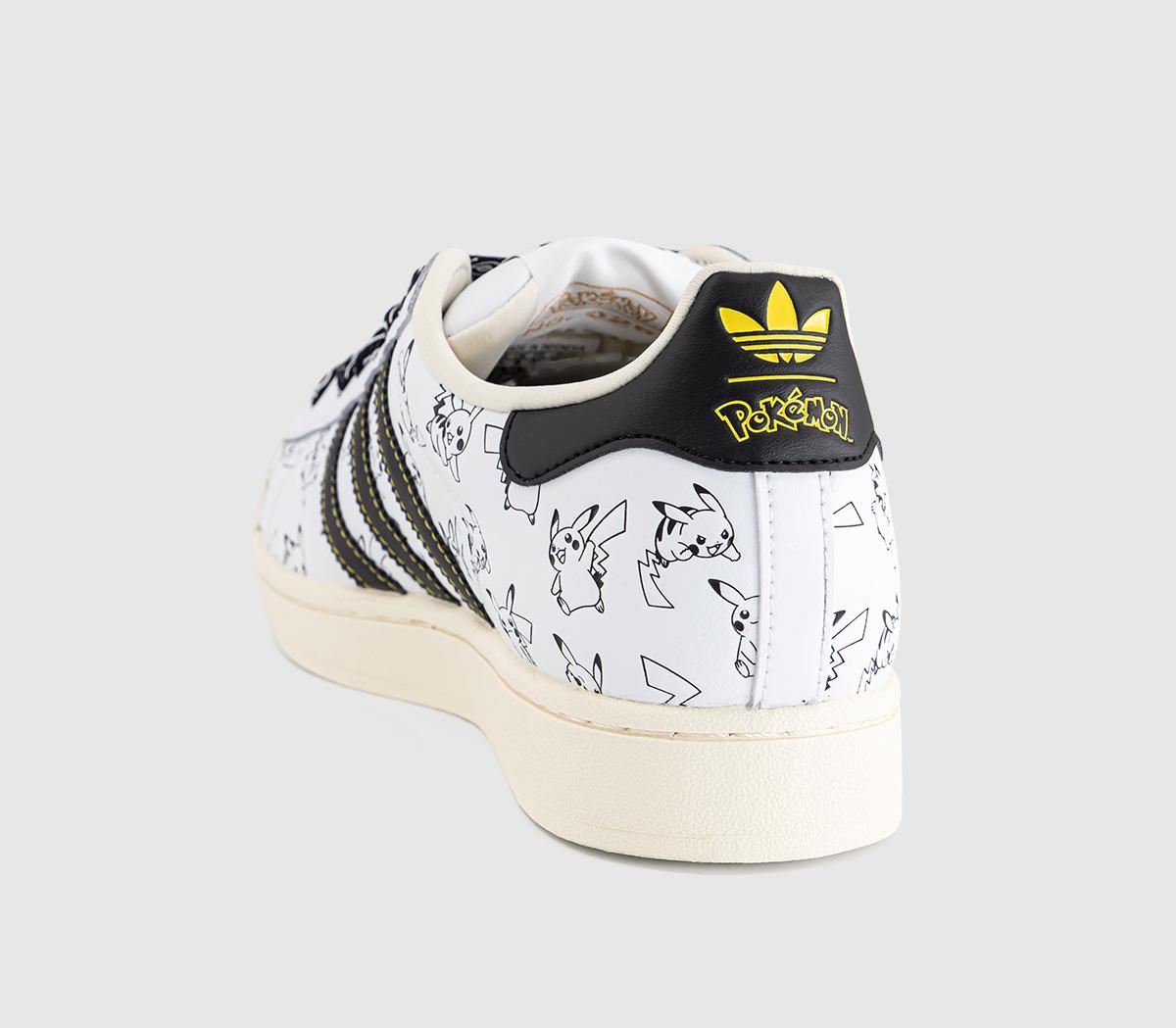 adidasSuperstar II TrainersPokemon White Black Gold Metallic