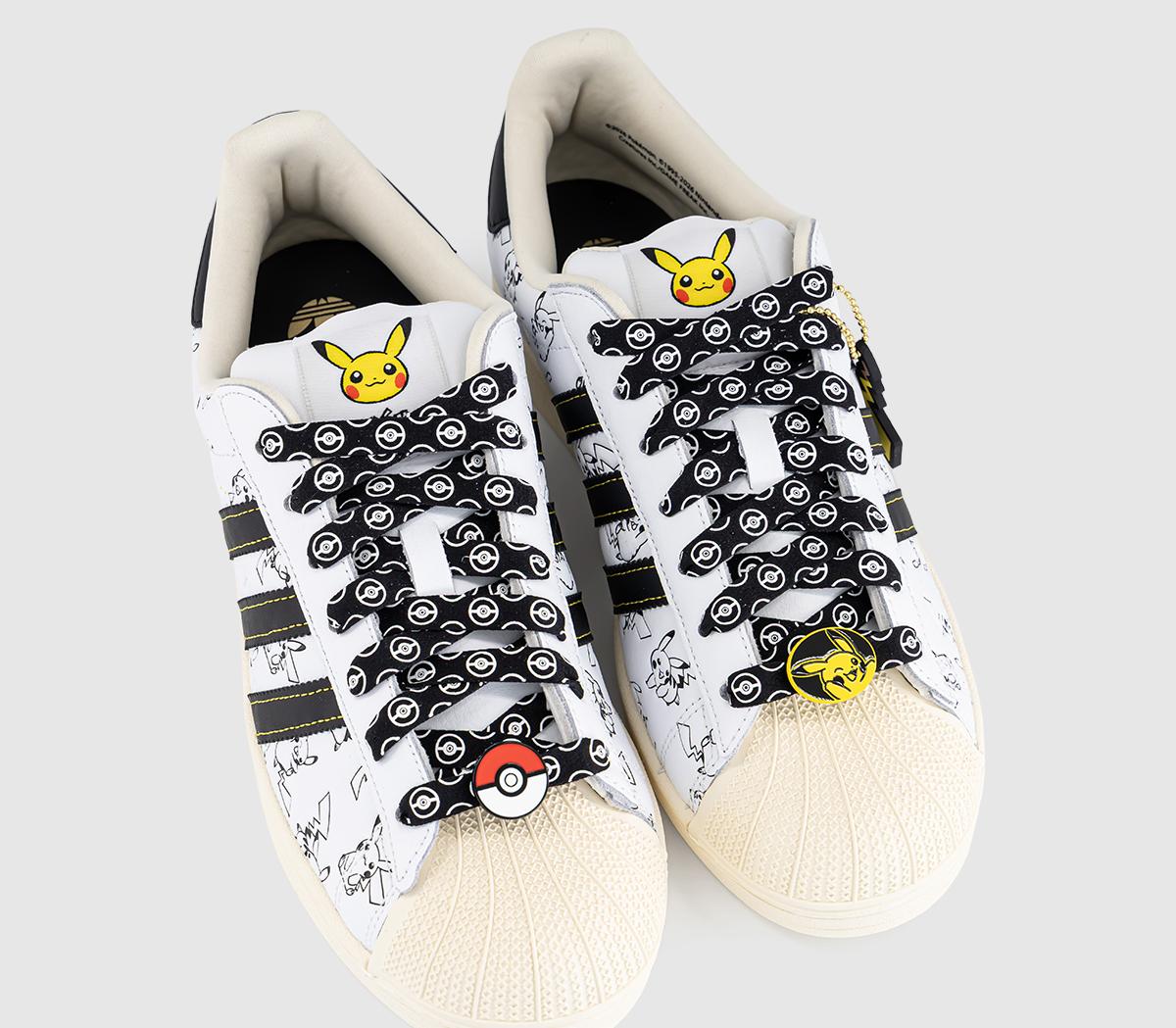 adidasSuperstar II TrainersPokemon White Black Gold Metallic