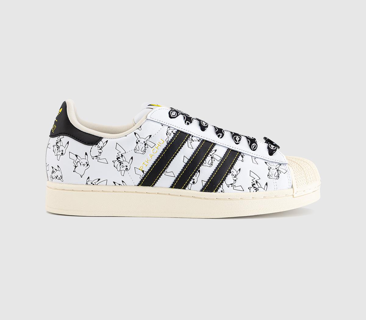 adidasSuperstar II TrainersPokemon White Black Gold Metallic