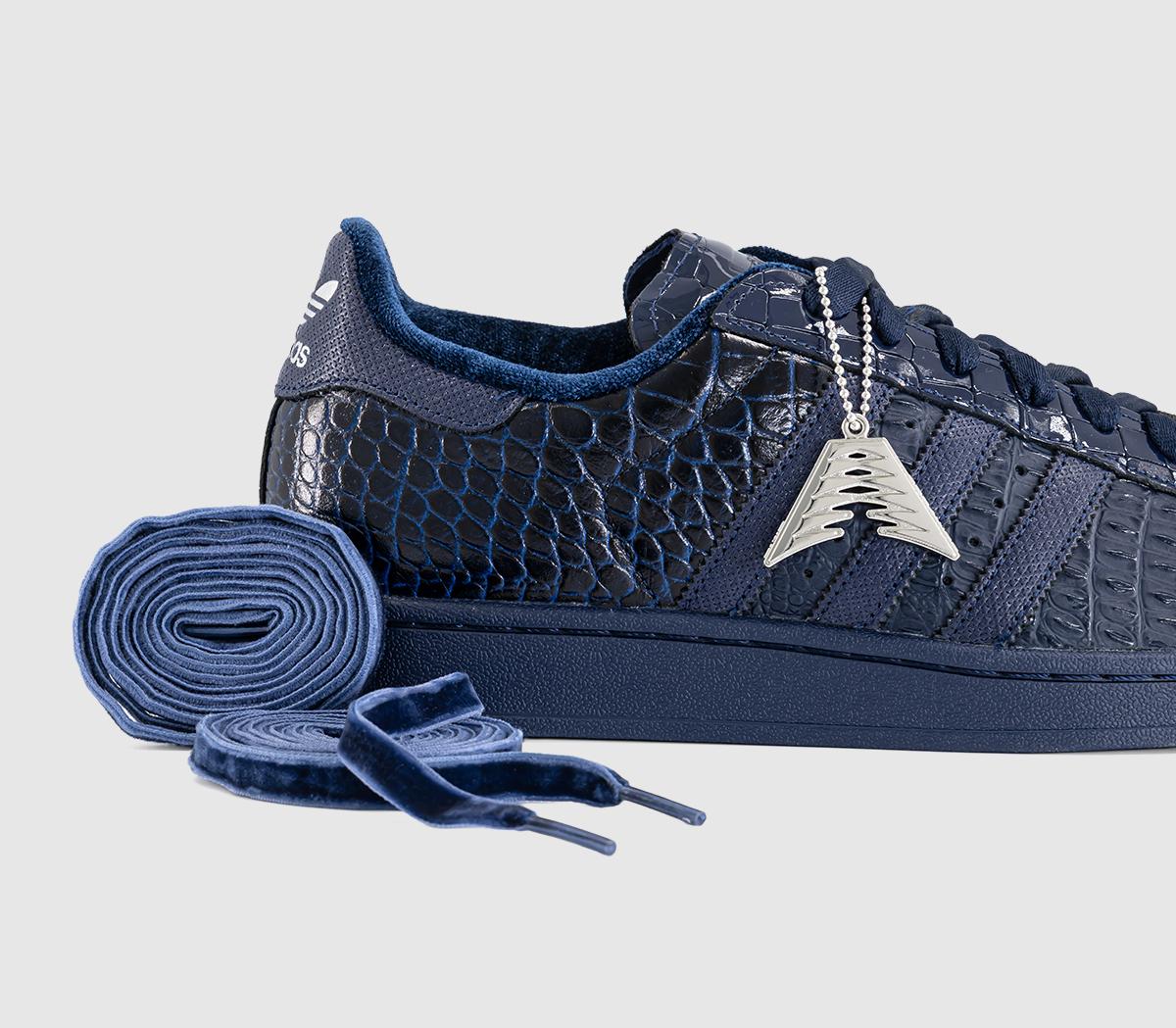 【hirosn07】EDWARDS（エドワーズ） E-SA-CT M adidas Superstar II Trainers Anthony Edwards Navy Croc - Men's