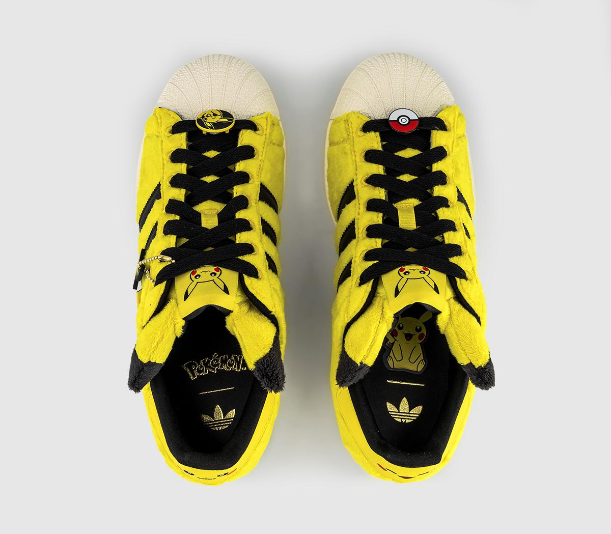 adidasSuperstar II TrainersPokemon Yellow Yellow Black