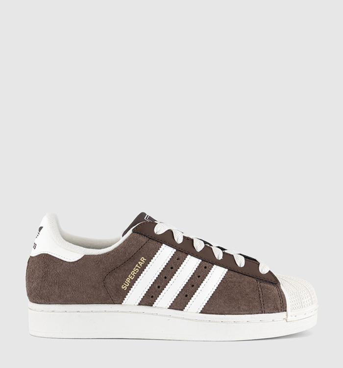 adidas Superstar II Trainers Shadow Brown Off White Gold Metallic