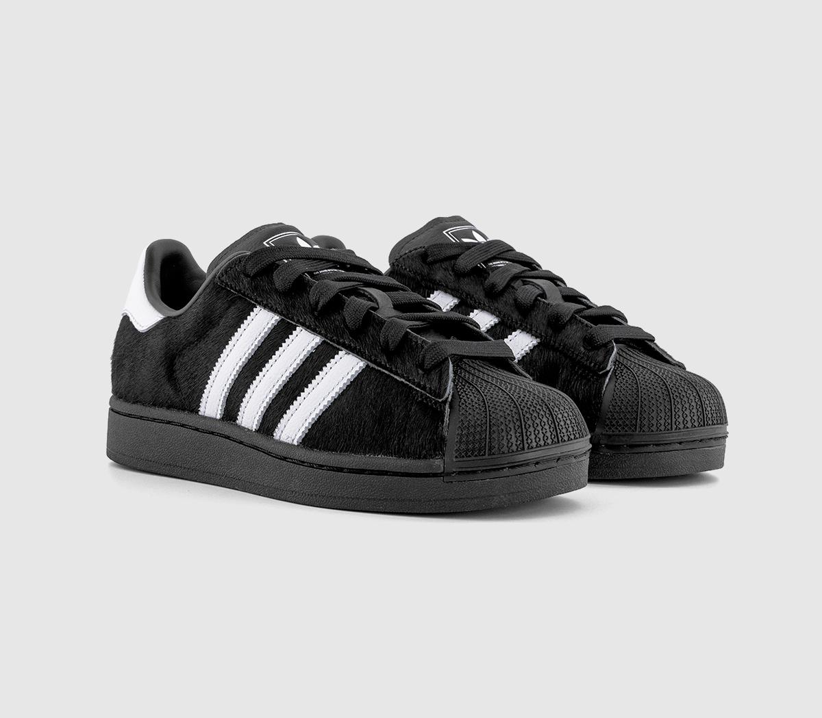 adidasSuperstar II TrainersCore Black White Black Pony