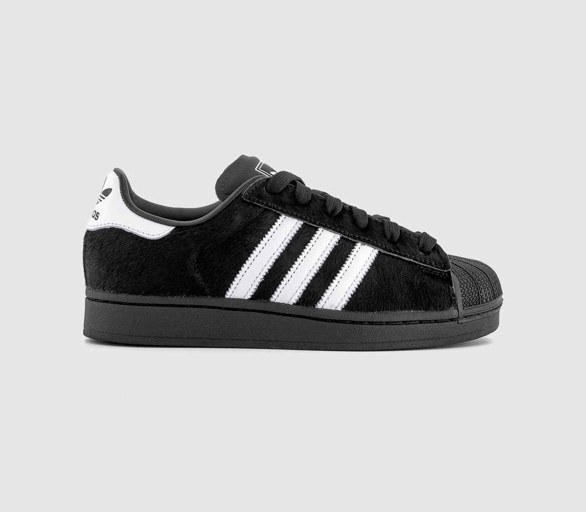 adidasSuperstar II TrainersCore Black White Black Pony