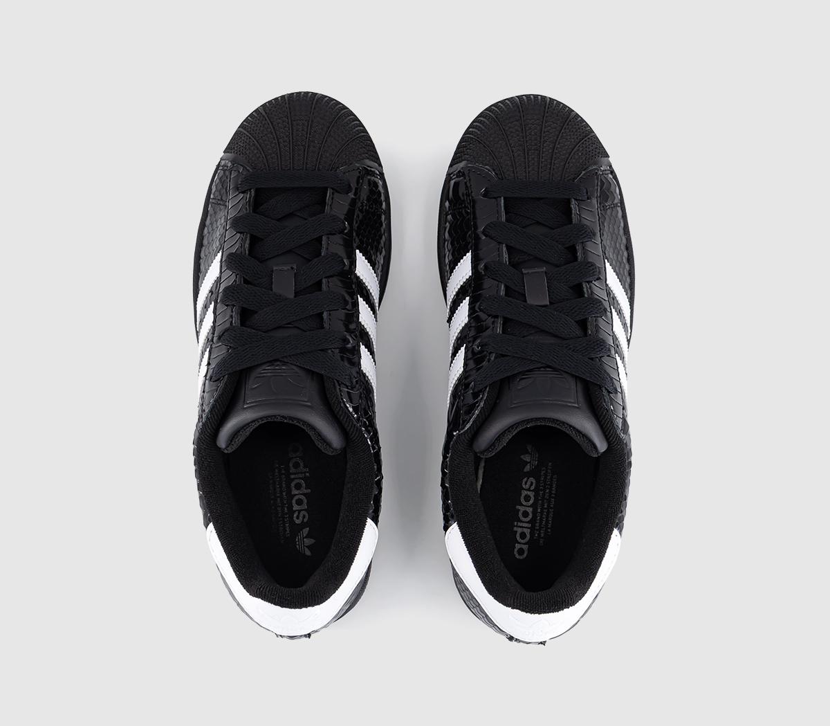adidas Superstar II Trainers Snake Black White Black - Women's