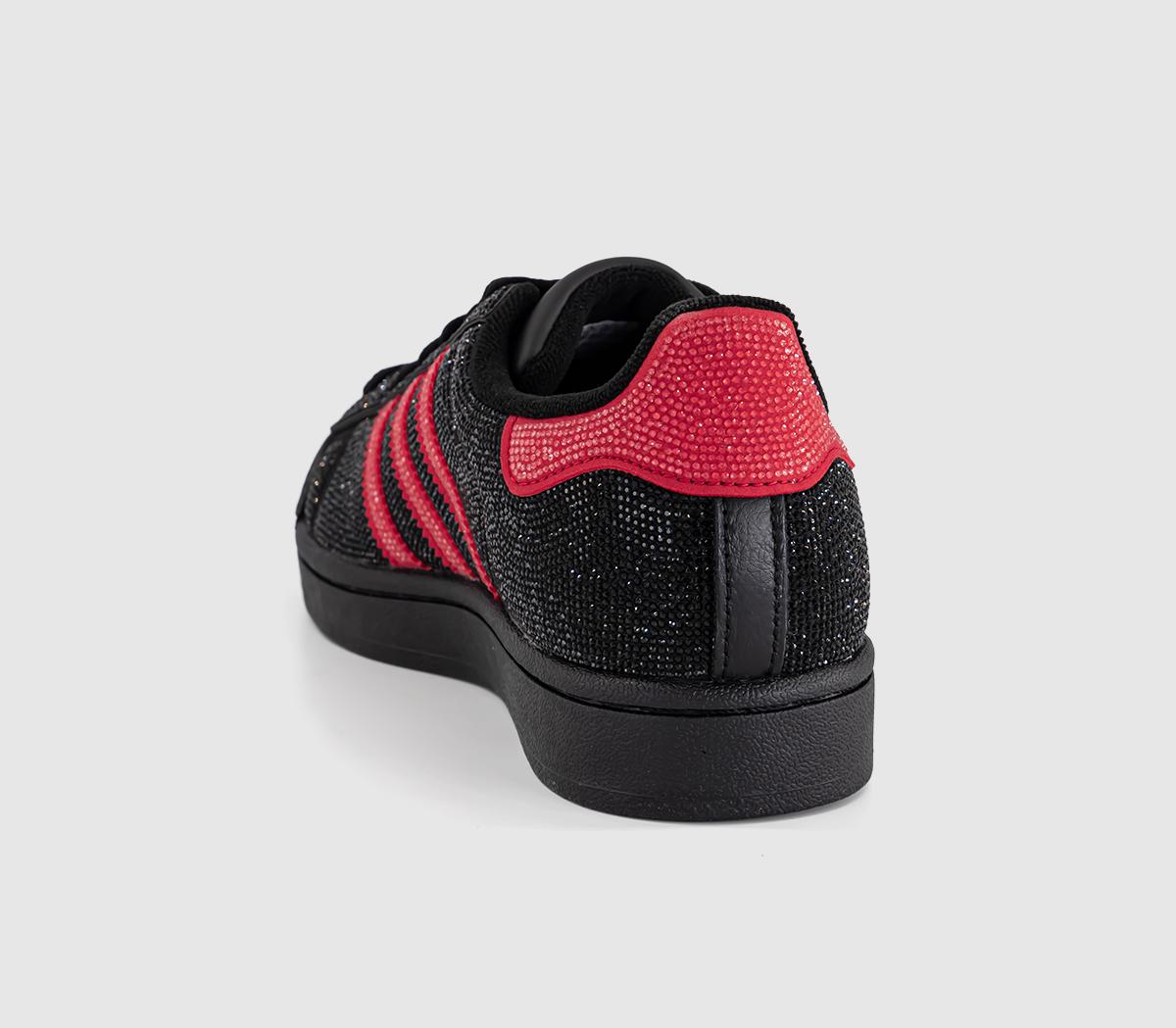 adidasSuperstar II TrainersRhinestone Black Better Scarlet Silver Metallic