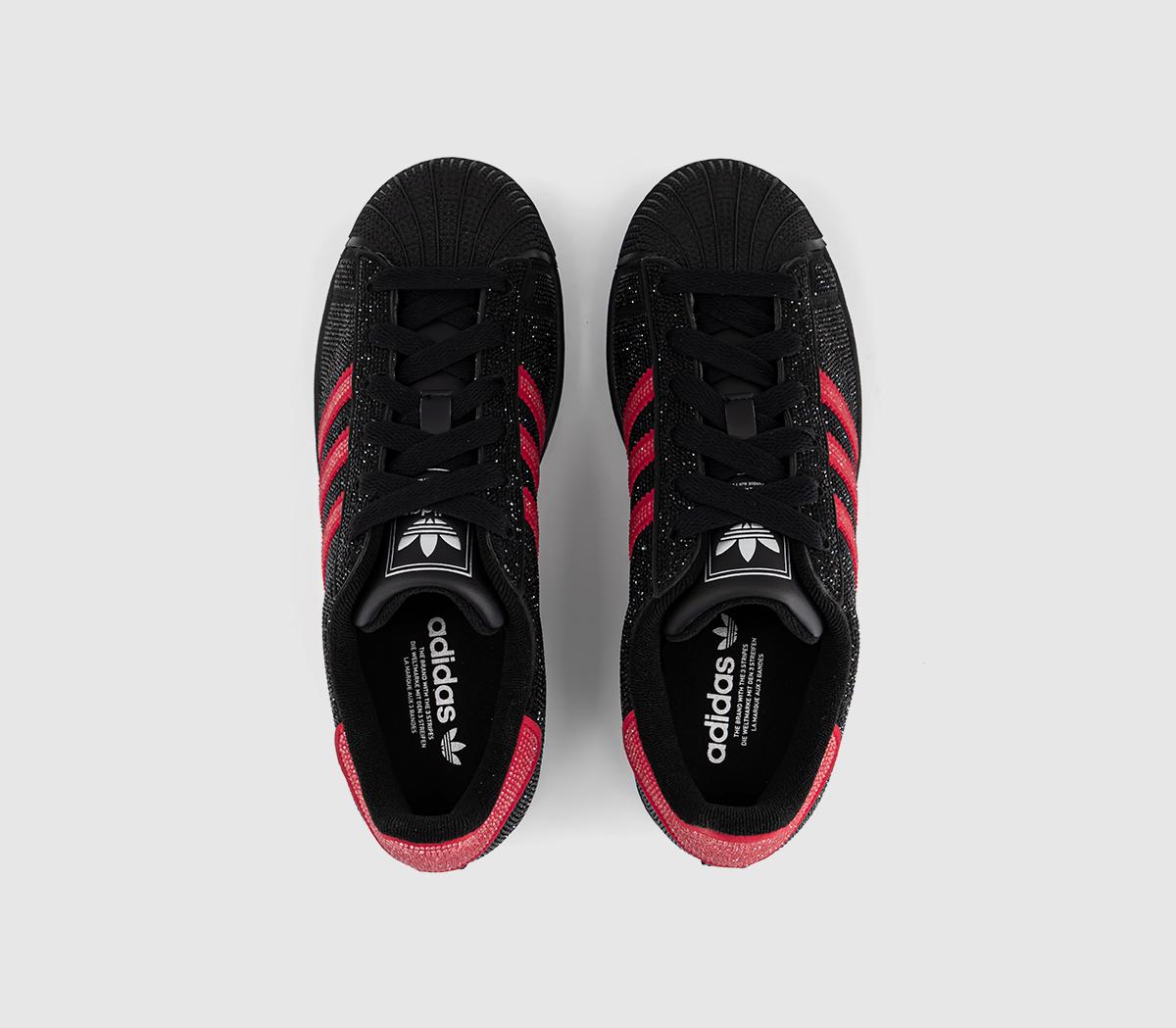 adidasSuperstar II TrainersRhinestone Black Better Scarlet Silver Metallic