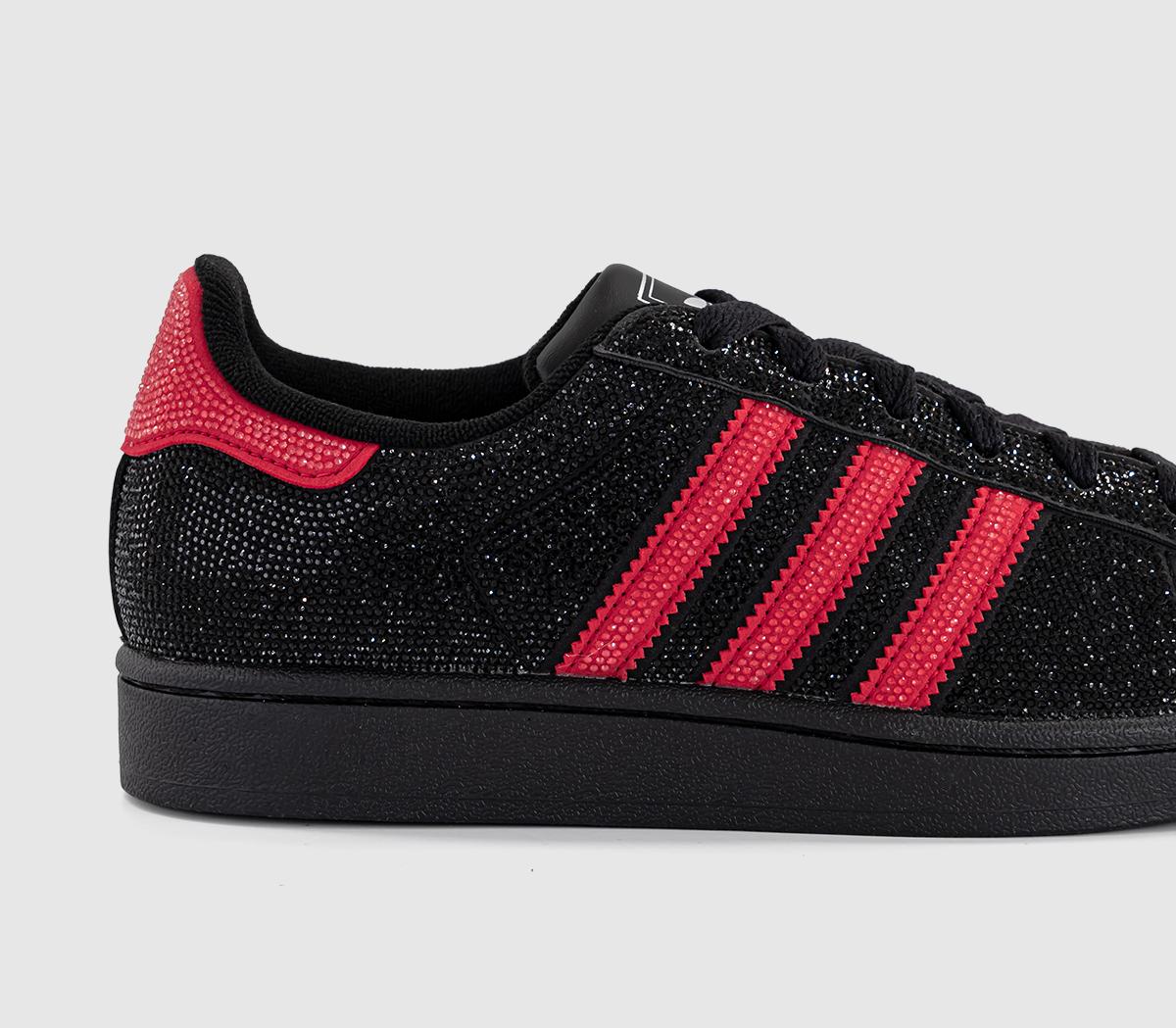 adidasSuperstar II TrainersRhinestone Black Better Scarlet Silver Metallic