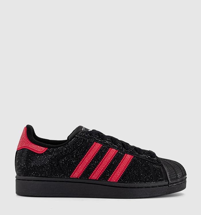 adidas Superstar II Trainers Rhinestone Black Better Scarlet Silver Metallic