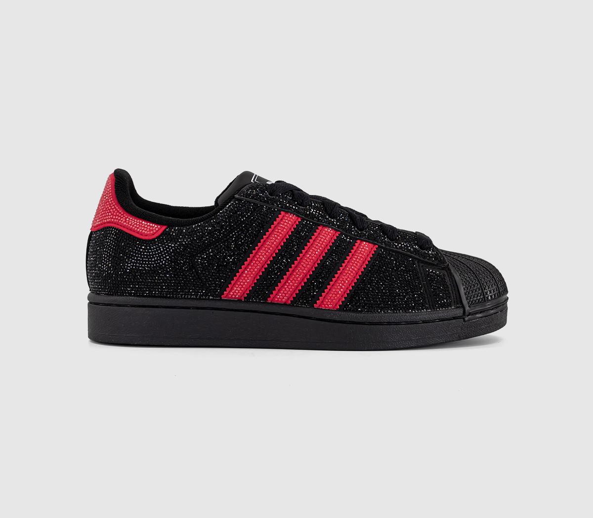 adidasSuperstar II TrainersRhinestone Black Better Scarlet Silver Metallic