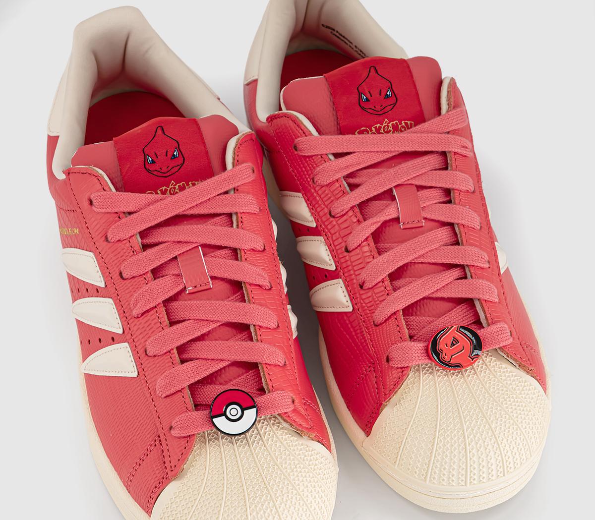 adidasAdidas X Pokemon Superstar II TrainersPokemon Preloved Scarlet Cream White