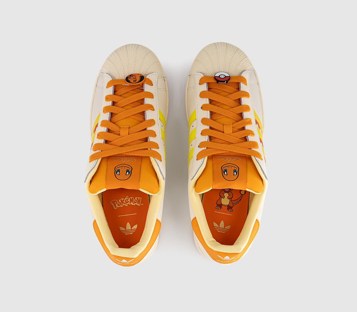 adidasSuperstar Ii TrainersPokemon Cream White Shock Yellow Bright Orange