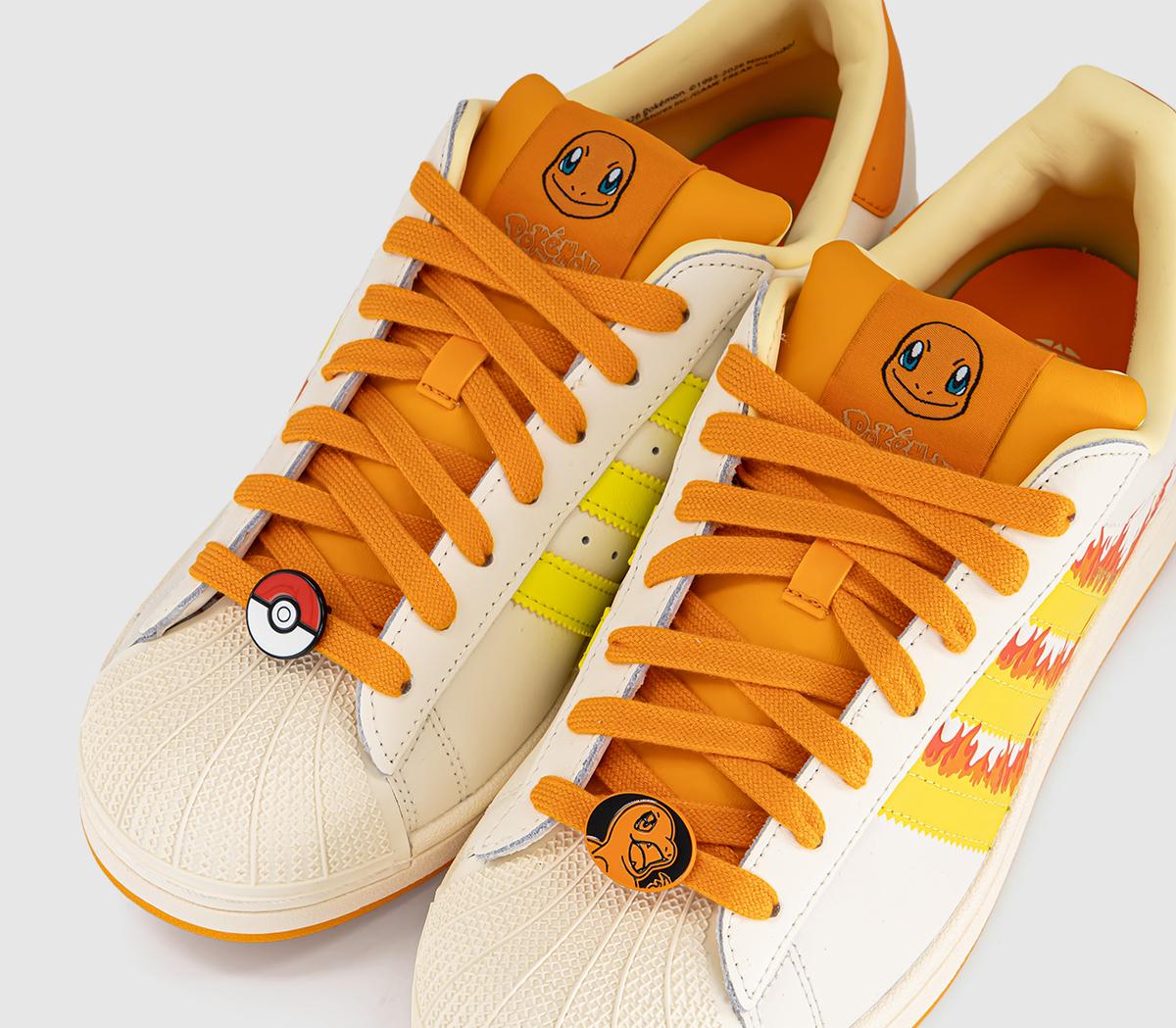adidasSuperstar Ii TrainersPokemon Cream White Shock Yellow Bright Orange