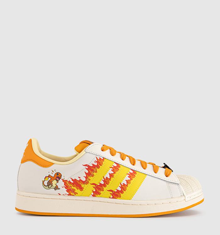 adidas Superstar Ii Trainers Pokemon Cream White Shock Yellow Bright Orange